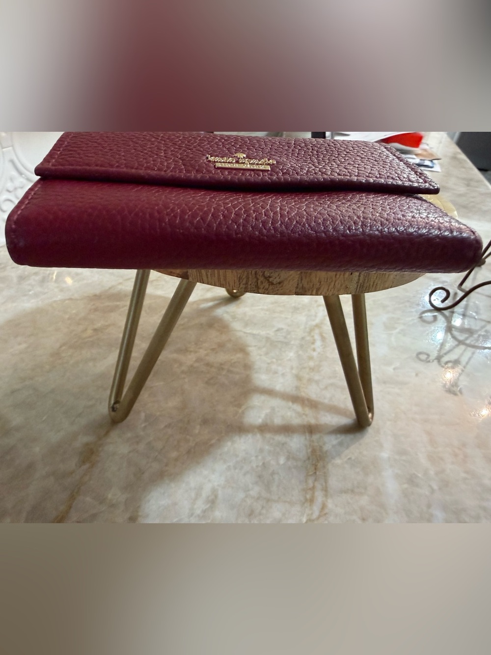 Kate Spade Jackson Street Meredith Wallet in Fig Jam Red GUC - Picture 7 of 16